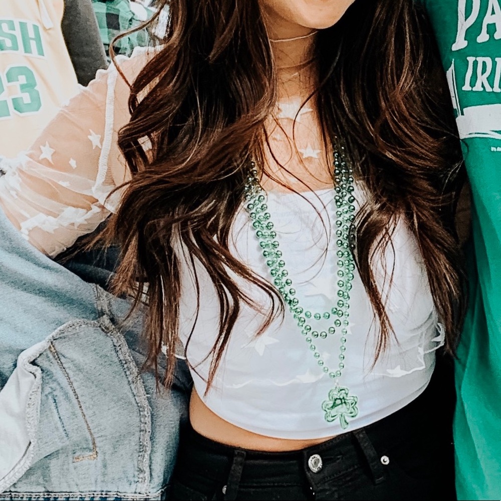sheer mesh star top